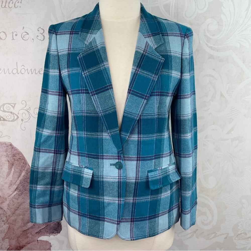 Pendleton Vintage Plaid Blazer Jacket Wool Like New Size 10